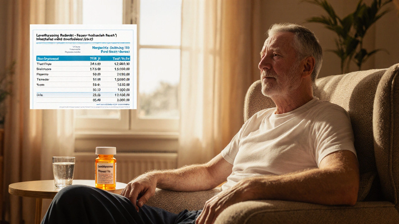 Comfortable indoor scene of a person taking thyroid medication with healthy skin.