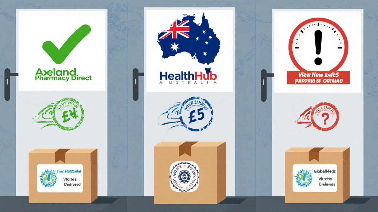 Three parcels on NZ doorstep showing different shipping costs, times, and verification status.