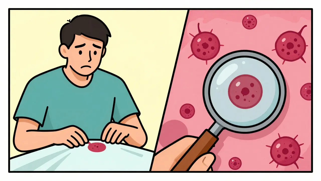 Illustration showing the risks of overdiagnosis in prostate cancer.