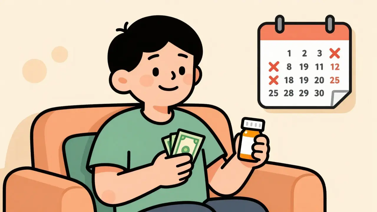 Happy patient saving money with generic medication